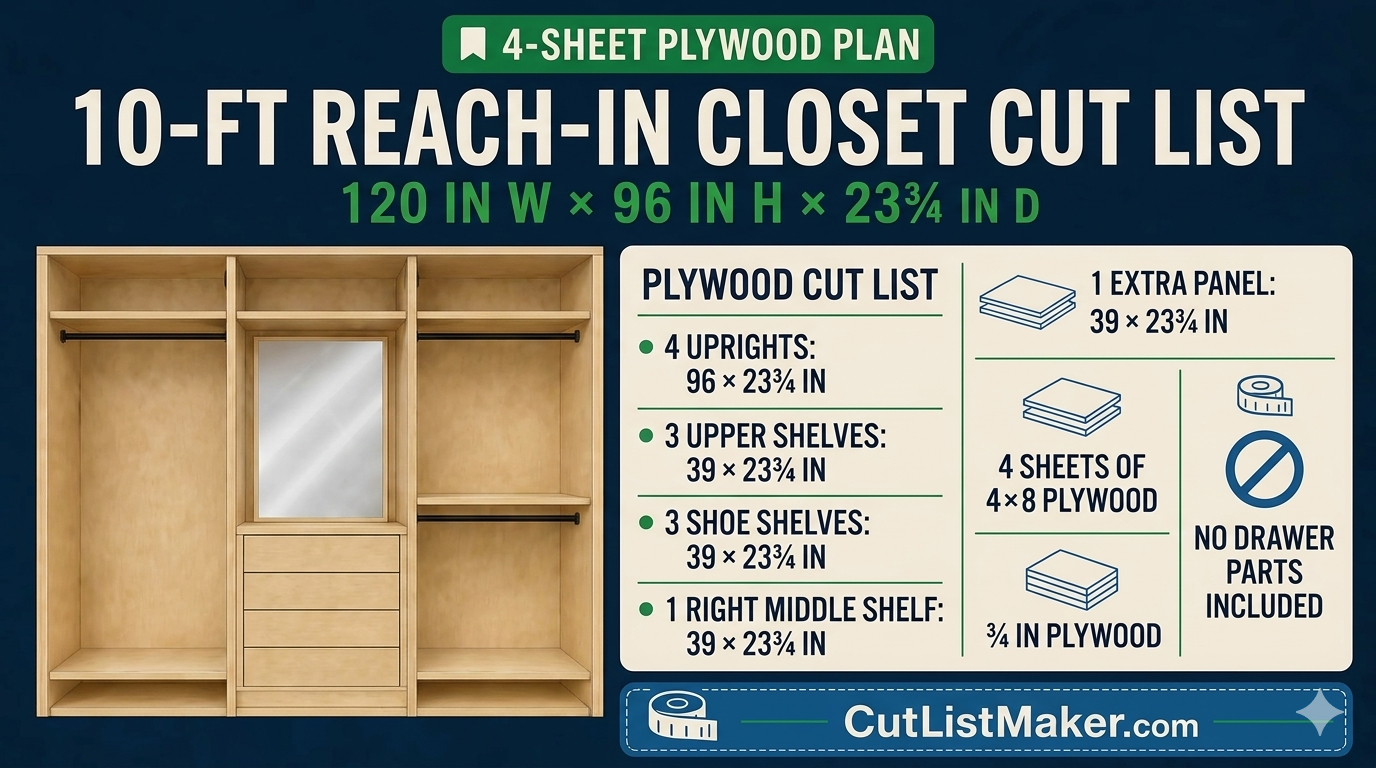 How to Build a 10-Foot Reach-In Closet From Four Sheets of Plywood